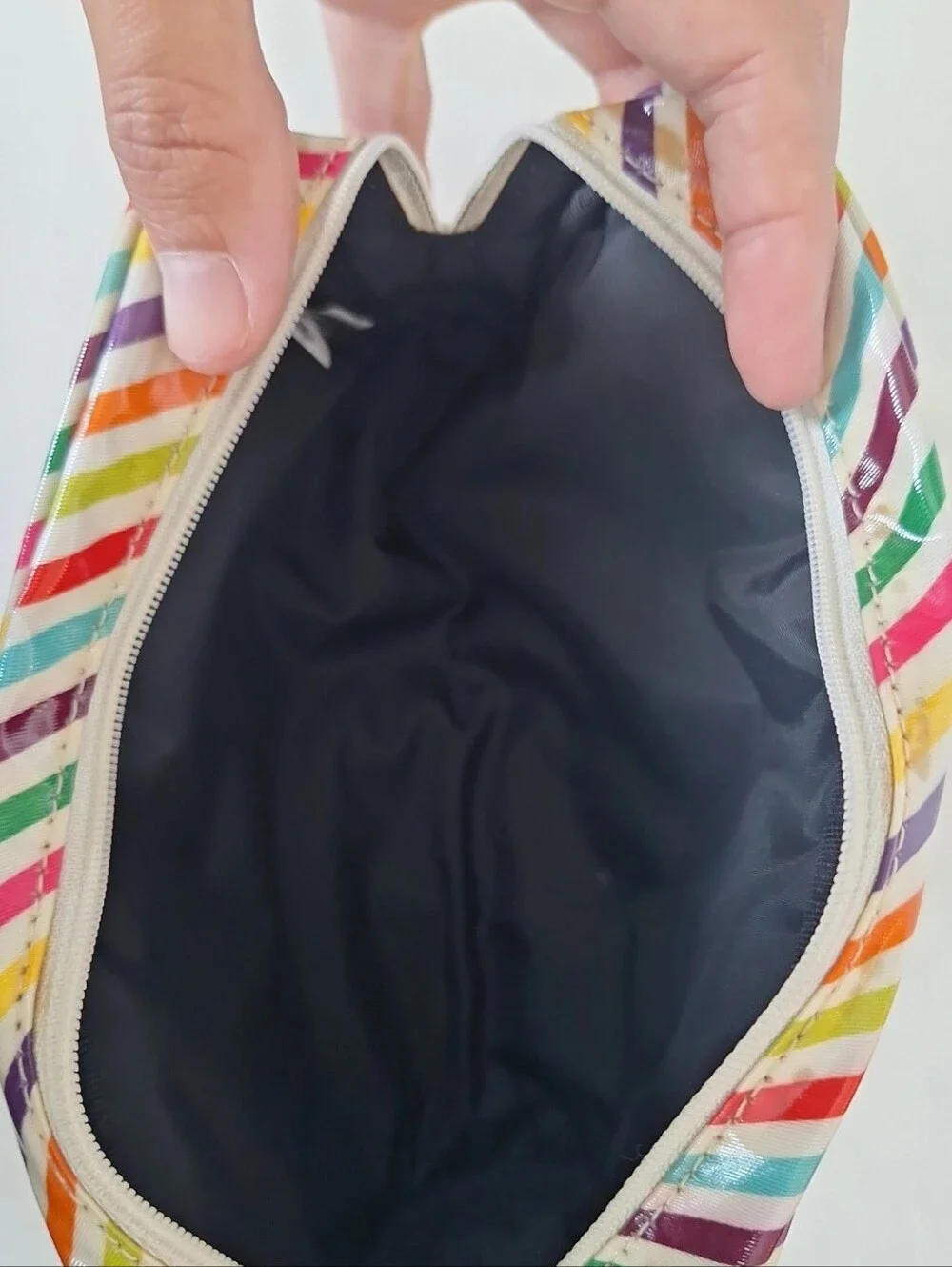Kate Spade Rainbow Shopper Tote & Matching Pouch EUC